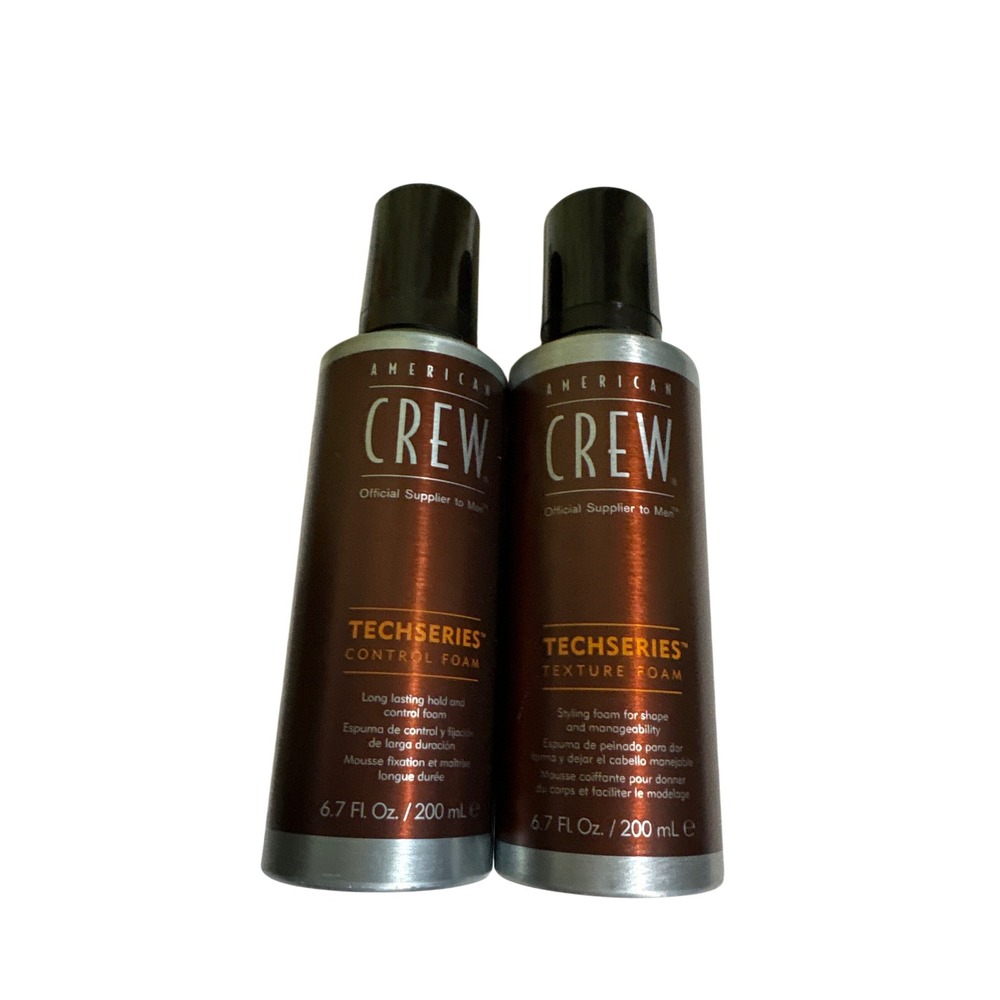 2 American Crew Techseries Control Foam & Texture Foam 6.7 oz /‎ 200mL